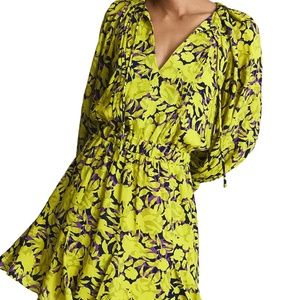 Reiss Karlie Lime Print Dress